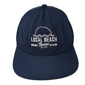 Local Beach Social Club Baseball Cap Blue One Size Adjustable Embroidered Weld